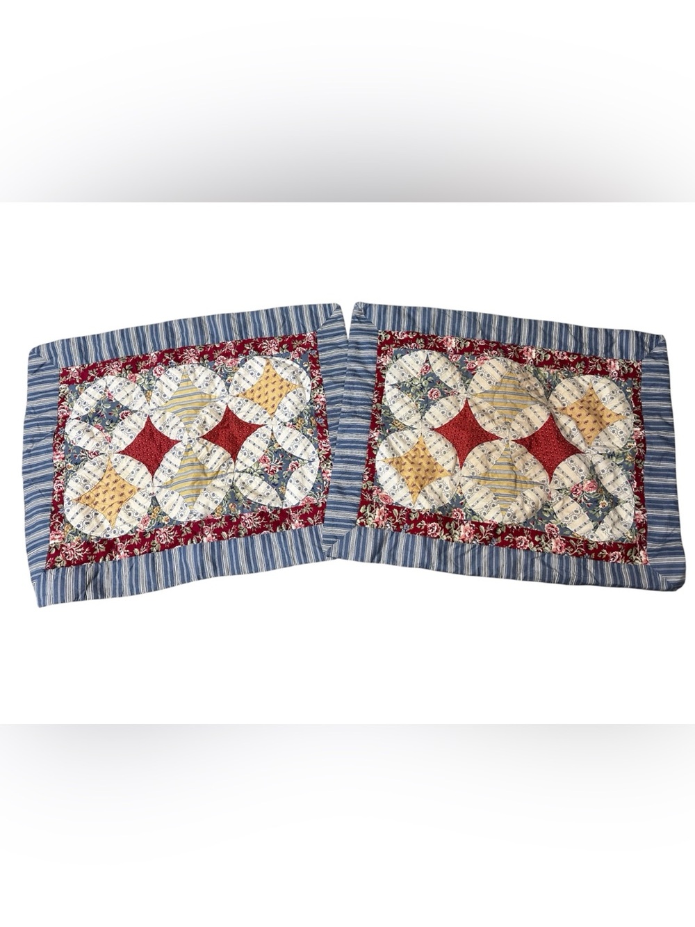Better Homes & Gardens 90s 2000s Quilted Standard Pillow Sham Patchwork Blue